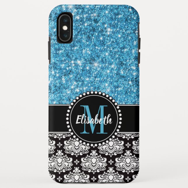 Capa Para iPhone, Case-Mate Brilhante Azul, Damask, Girly Mobile (Verso)