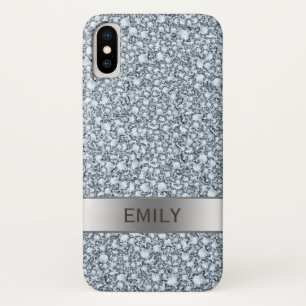 Capa Para iPhone X Brilho Branca Moderno de Ouros Encruzados