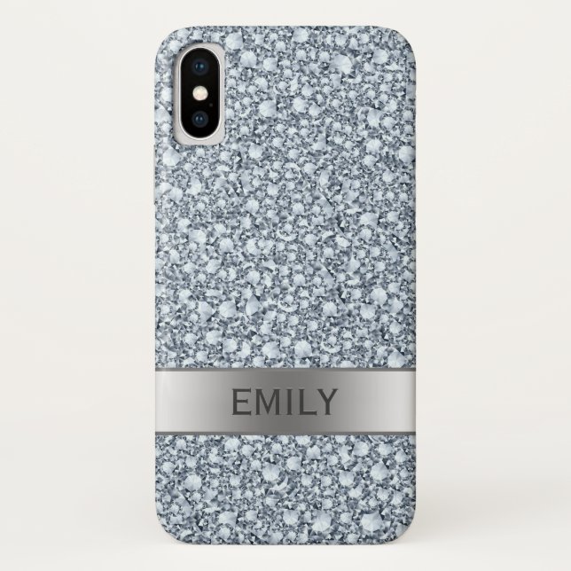 Capa Para iPhone, Case-Mate Brilho Branca Moderno de Ouros Encruzados (Verso)