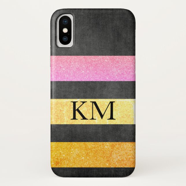 Capa Para iPhone, Case-Mate Brilho de Cor Elegante com Monograma (Verso)