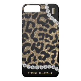 Capa Para iPhone Da Case-Mate Brilho do monograma do leopardo
