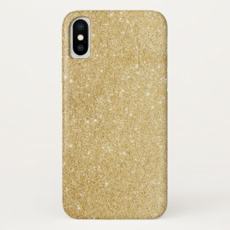 Capa Para iPhone X Brilho Dourado do falso elegante