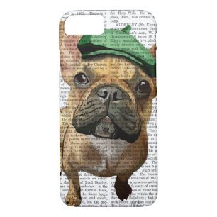 Capa Para iPhone Da Case-Mate Buldogue francês marrom com chapéu verde 2