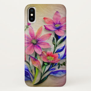 Capa Para iPhone Da Case-Mate Buquê de Flores Aquarela, Fundo Colorido