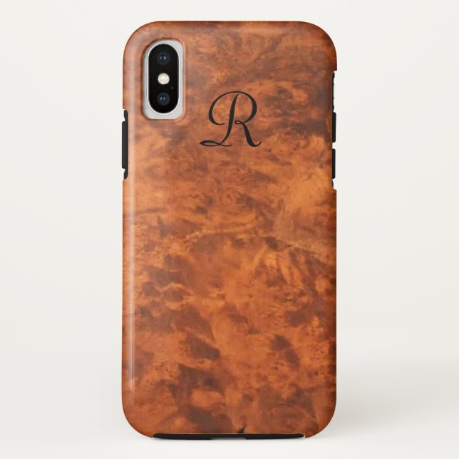 Capa Para iPhone, Case-Mate Burl Walnut Circassiano * monograma * (Verso)