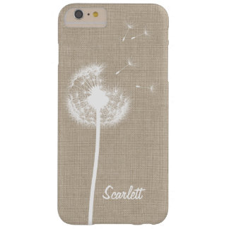 Capa Barely There Para iPhone 6 Plus Burlap Dandelion Monogrammed iPhone 6/6s Mais Case
