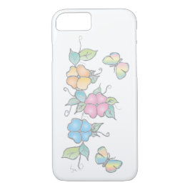 Capa iPhone 8/7 Butterfly Floral Graphical Watercolor