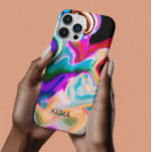 Capa Para iPhone X CAbstract moderno<br><div class="desc">O elegante e colorido mármore espirra monograma personalizado.</div>