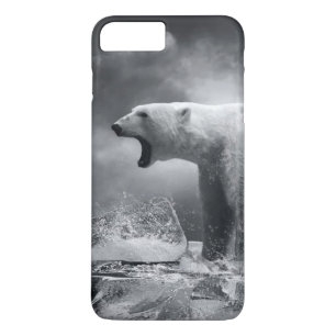 Capa Para iPhone Da Case-Mate Caçador branco do urso polar no gelo na água