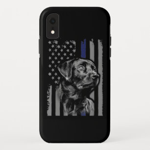 Capa Para iPhone Da Case-Mate Cachorro Black Labrador American Flag Thin Line