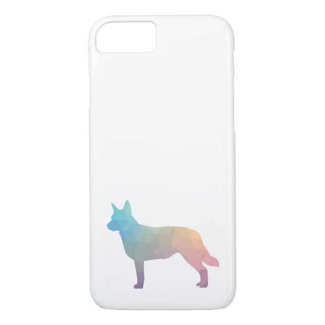 Capa Para iPhone, Case-Mate Cachorro Cachorro Azul Silhouette Geo Pastel (Verso)
