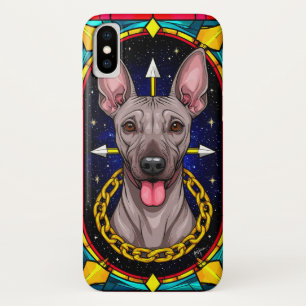 Capa Para iPhone Da Case-Mate Cachorro Engraçado de Vidro Colorido com um Fundo