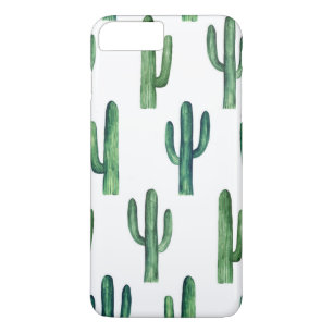 Capa iPhone 8 Plus/7 Plus Cactus watercolor. Botânica verde. Moderno