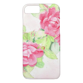 Capa iPhone 8/7 Café Rosa aquarela em um