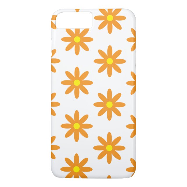 Capa Para iPhone, Case-Mate Caixa alaranjada do iPhone 7 da flor (Verso)