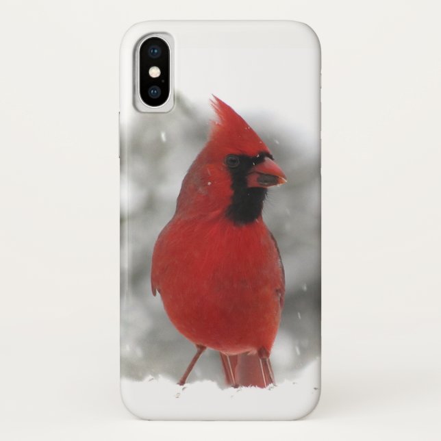 Capa Para iPhone, Case-Mate Caixa cardinal vermelha do iPhone X do pássaro (Verso)
