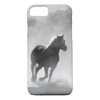 Capa iPhone 8/7 Caixa de galope preto e branco bonito do cavalo