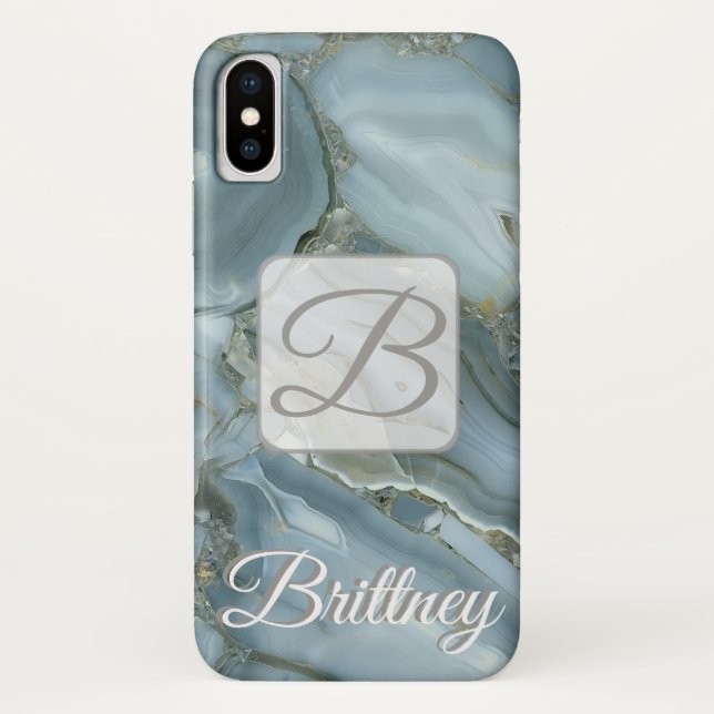 Capa Para iPhone, Case-Mate Caixa de Iphone x de mármore branco personalizado (Verso)