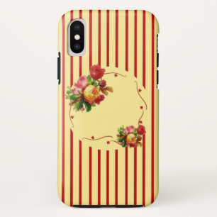 Capa Para iPhone Da Case-Mate Caixa de iPhone X Difícil com stripes e Rosas