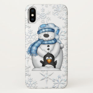 Capa Para iPhone X Caixa do floco de neve dez do pinguim do boneco de