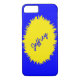 Capa Para iPhone, Case-Mate caixa do iPhone 7, azul e amarelo, personalizada (Verso)