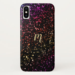 Capa Para iPhone X Caixa escura morna do iPhone X do monograma do