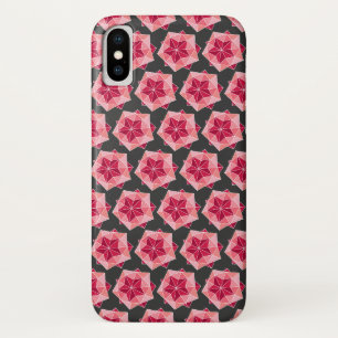 Capa Para iPhone X Caixa geométrica vermelha oriental do teste padr