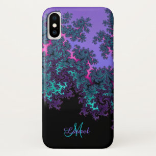 Capa Para iPhone X Caixa personalizada Fractal do iPhone X da cerceta