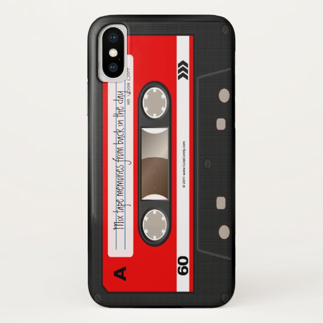 Capa Para iPhone, Case-Mate Caixa personalizada retro vermelha da cassete de (Verso)