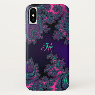 Capa Para iPhone X Caixa roxa personalizada do iPhone X do Fractal