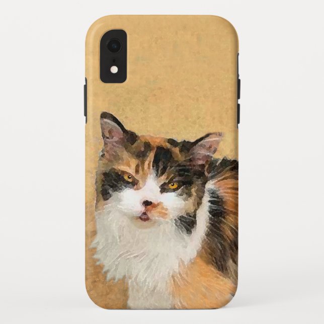 Capa Para iPhone, Case-Mate Calico Cat Painting - Gato Original Bonito (Verso)