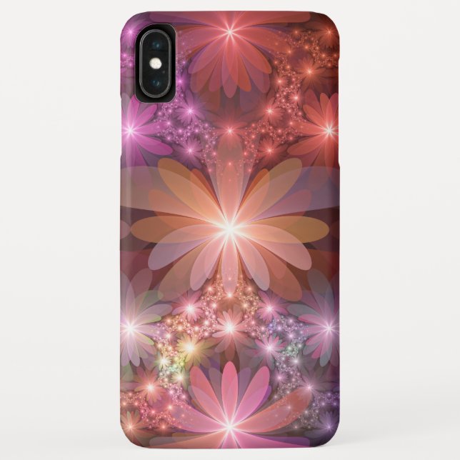 Capa Para iPhone, Case-Mate Cama De Flores Arte Fractal Abstrato brilhante Col (Verso)