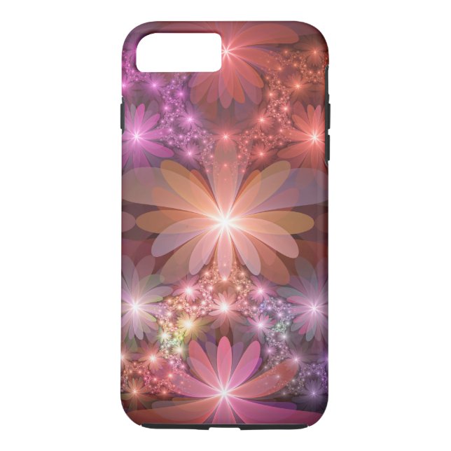 Capa Para iPhone, Case-Mate Cama De Flores Arte Fractal Abstrato brilhante Col (Verso)