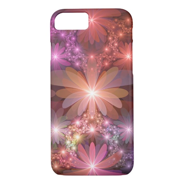 Capa Para iPhone, Case-Mate Cama De Flores Arte Fractal Abstrato brilhante Col (Verso)
