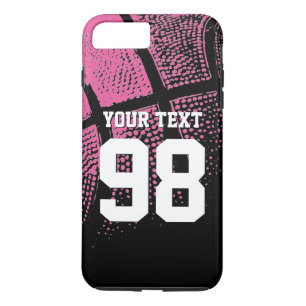Capa iPhone 8 Plus/7 Plus Camisa personalizada de basquete rosa número nome