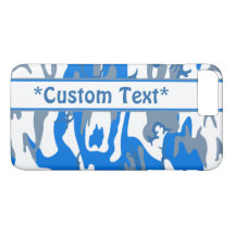 Camo Azul Água Gelo com Texto Personalizado