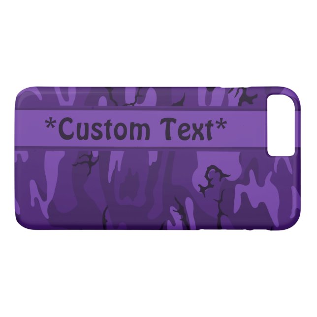 Capa Para iPhone, Case-Mate Camo Roxo Escuro com Texto Personalizado (Verso (Horizontal))