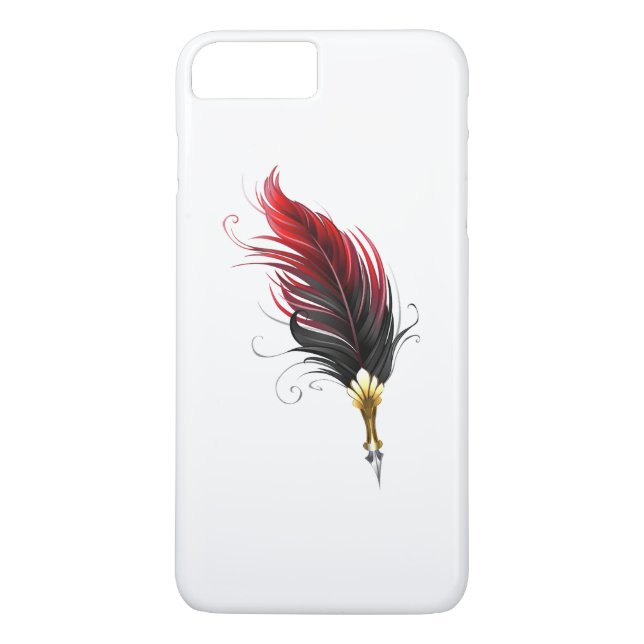 Capa Para iPhone, Case-Mate Caneta de penas vermelhas com ninho de ouro (Verso)