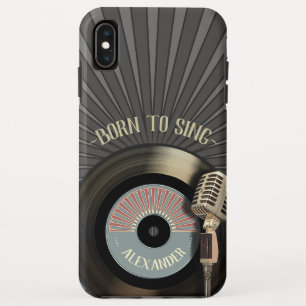 Capa Para iPhone Da Case-Mate Cantores microfone retro e vinil 45