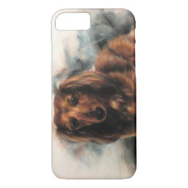 Capa iPhone 8/7 Cão de Dachshund de Cabelo Longo