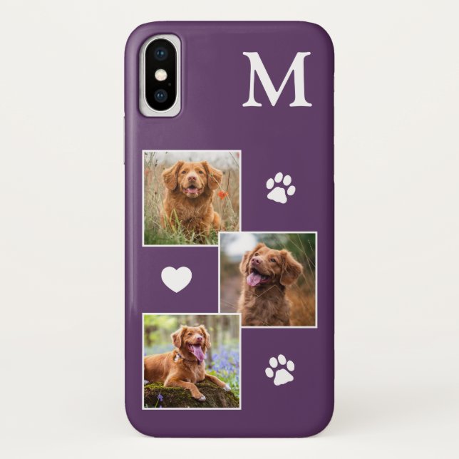 Capa Para iPhone, Case-Mate Cão Pet Roxo Moderno 3 Fotografia (Verso)