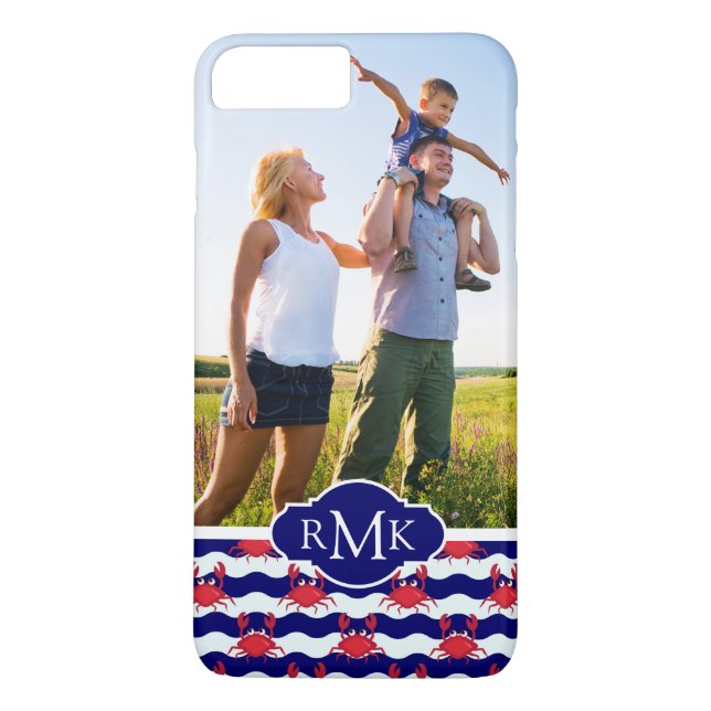 Capa Para iPhone, Case-Mate Caranguejos felizes Pattern| seus foto & monograma (Verso)