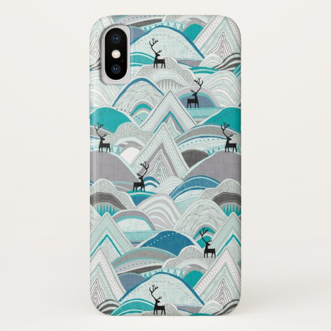 Capa Para iPhone, Case-Mate caribou montanhas azul (Verso)