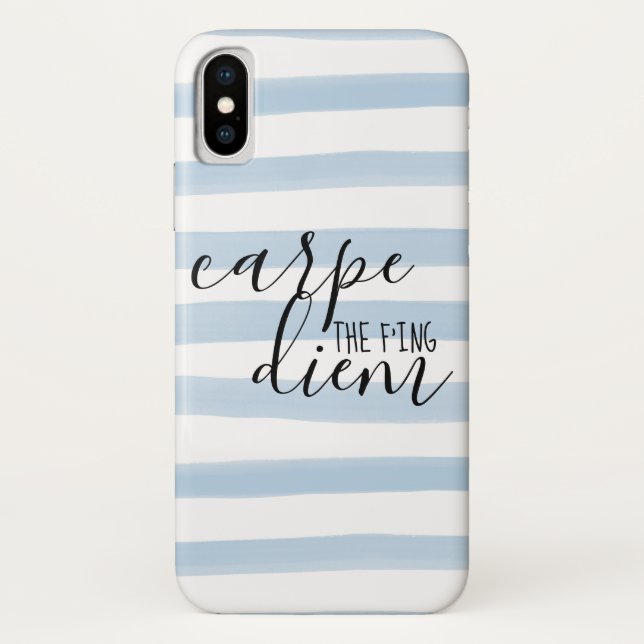Capa Para iPhone, Case-Mate Carpe o padrão de distribuição azul do f Diem (Verso)