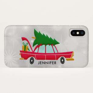 Capa Para iPhone Da Case-Mate Carregando de carro vermelho retrô em árvore de