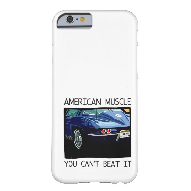 Capa Para iPhone, Case-Mate Carro do músculo, clássico e azul americanos V8 do (Verso)