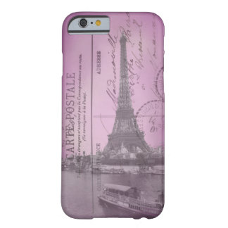 Capa Barely There Para iPhone 6 Cartão da torre Eiffel do vintage no iPhone