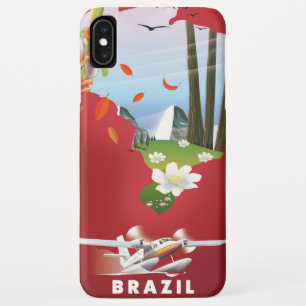 Capa Para iPhone Da Case-Mate Cartaz de viagem ilustrado do Brasil.