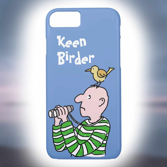 Capa Para iPhone, Case-Mate Cartoon Bird Watcher & Bird (Criador carregado)