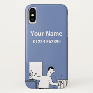 Capa Para iPhone X Cartoon de Tema de Aquecimento e Canalização
